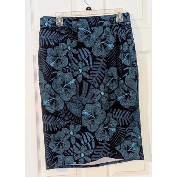 RipSkirt Hawaiian Hibiscus Floral‎ Print Sarong Skirt Cover Up Blue L/G - Picture 3 of 9